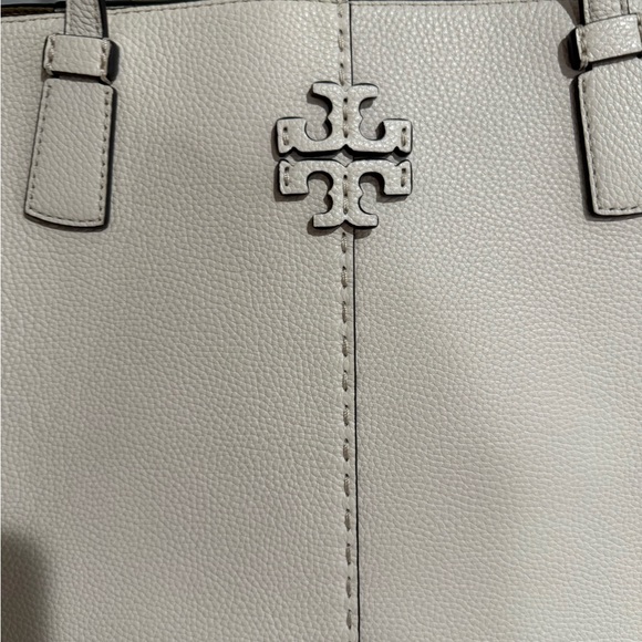 Tory Burch Cream Leather Tote - Picture 2 of 16